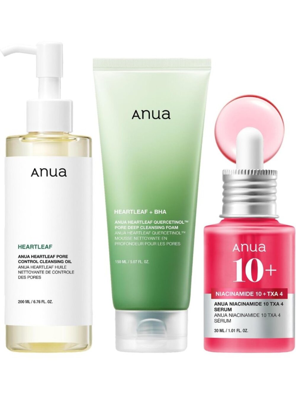 3-Step Glass Skin Beginner Kit | Oil Cleanser, Face Wash & Serum | Korean